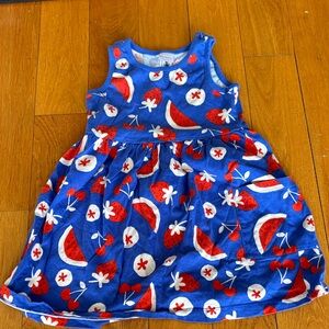 Hanna Andersson Blue Dress with Red & White Fruit Print